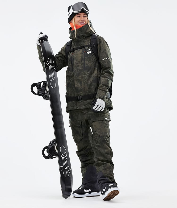 Montec Fawk W 21 Kurtka Snowboardowa Kobiety Olive Green Tiedye, Zdjęcie 5 z 12