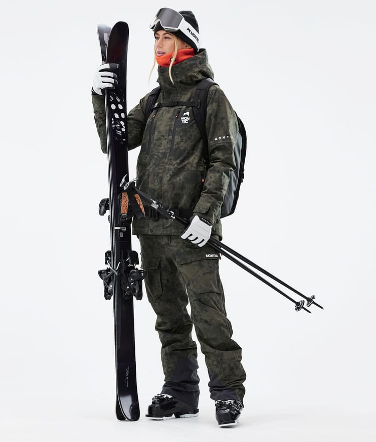 Montec Fawk W 21 Kurtka Narciarska Kobiety Olive Green Tiedye, Zdjęcie 5 z 12