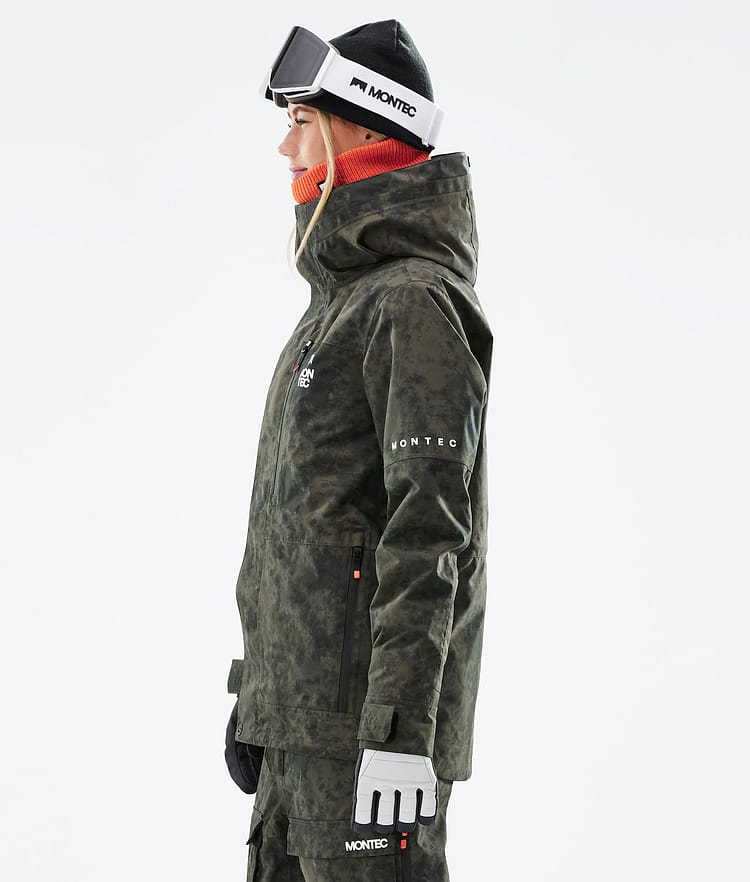 Montec Fawk W 21 Kurtka Snowboardowa Kobiety Olive Green Tiedye, Zdjęcie 8 z 12