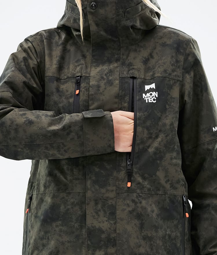 Montec Fawk W 21 Kurtka Snowboardowa Kobiety Olive Green Tiedye, Zdjęcie 11 z 12