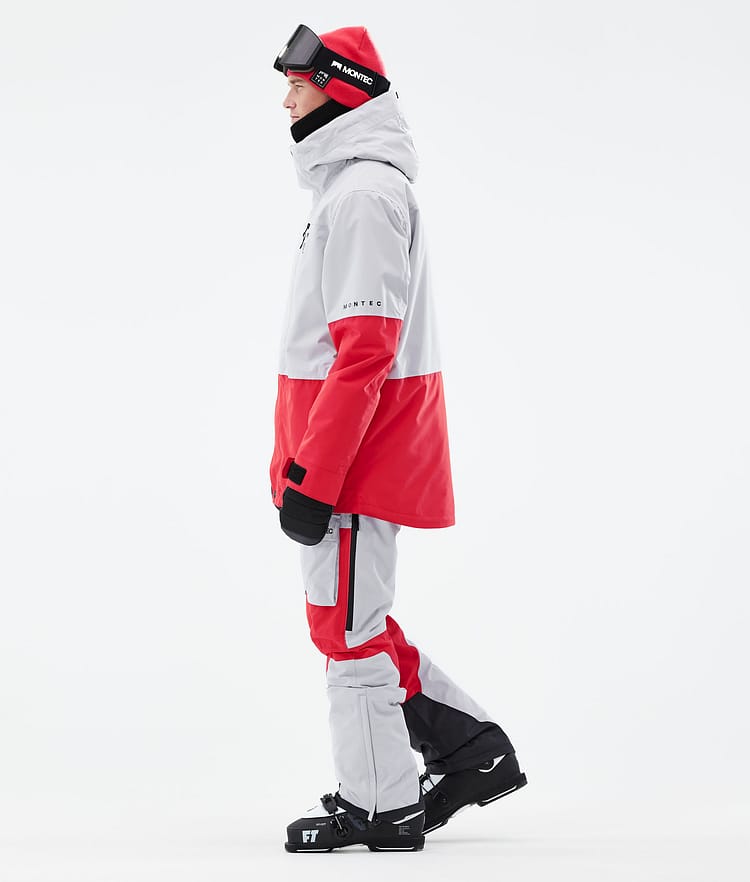 Montec Fawk 21 Lyžařská Bunda Pánské Light Grey/Red, Obrázek 5 z 11
