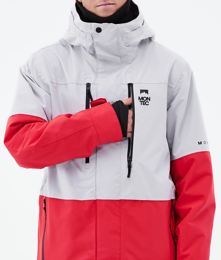 Montec Fawk 21 Chaqueta Snowboard Hombre Light Grey/Red, Imagen 10 de 11