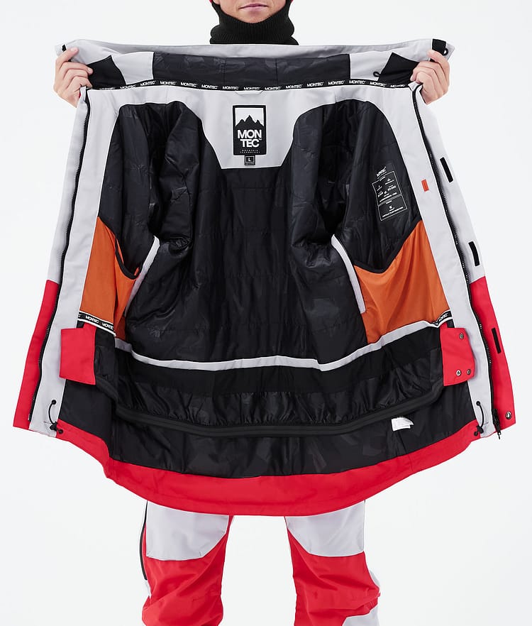 Montec Fawk 21 Chaqueta Snowboard Hombre Light Grey/Red, Imagen 11 de 11