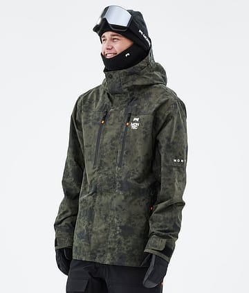 Montec Fawk 21 Bunda na Snowboard Pánské Olive Green Tiedye
