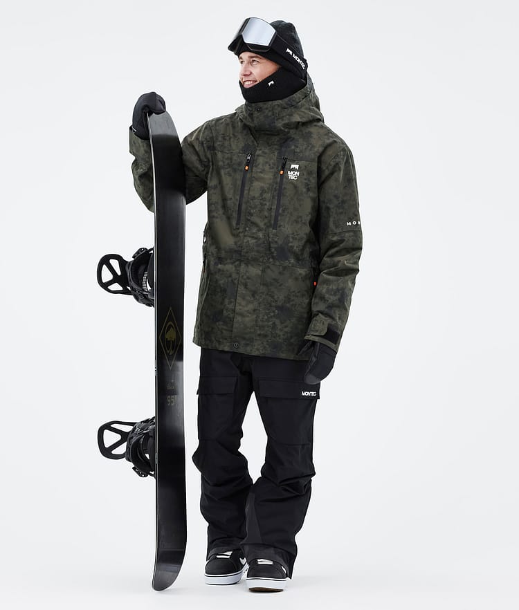 Montec Fawk 21 Bunda na Snowboard Pánské Olive Green Tiedye Renewed, Obrázek 3 z 10