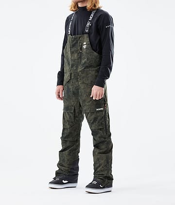 Montec Fawk 21 Kalhoty na Snowboard Pánské Olive Green Tiedye