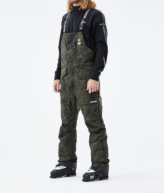 Montec Fawk 21 Lyžařské Kalhoty Pánské Olive Green Tiedye