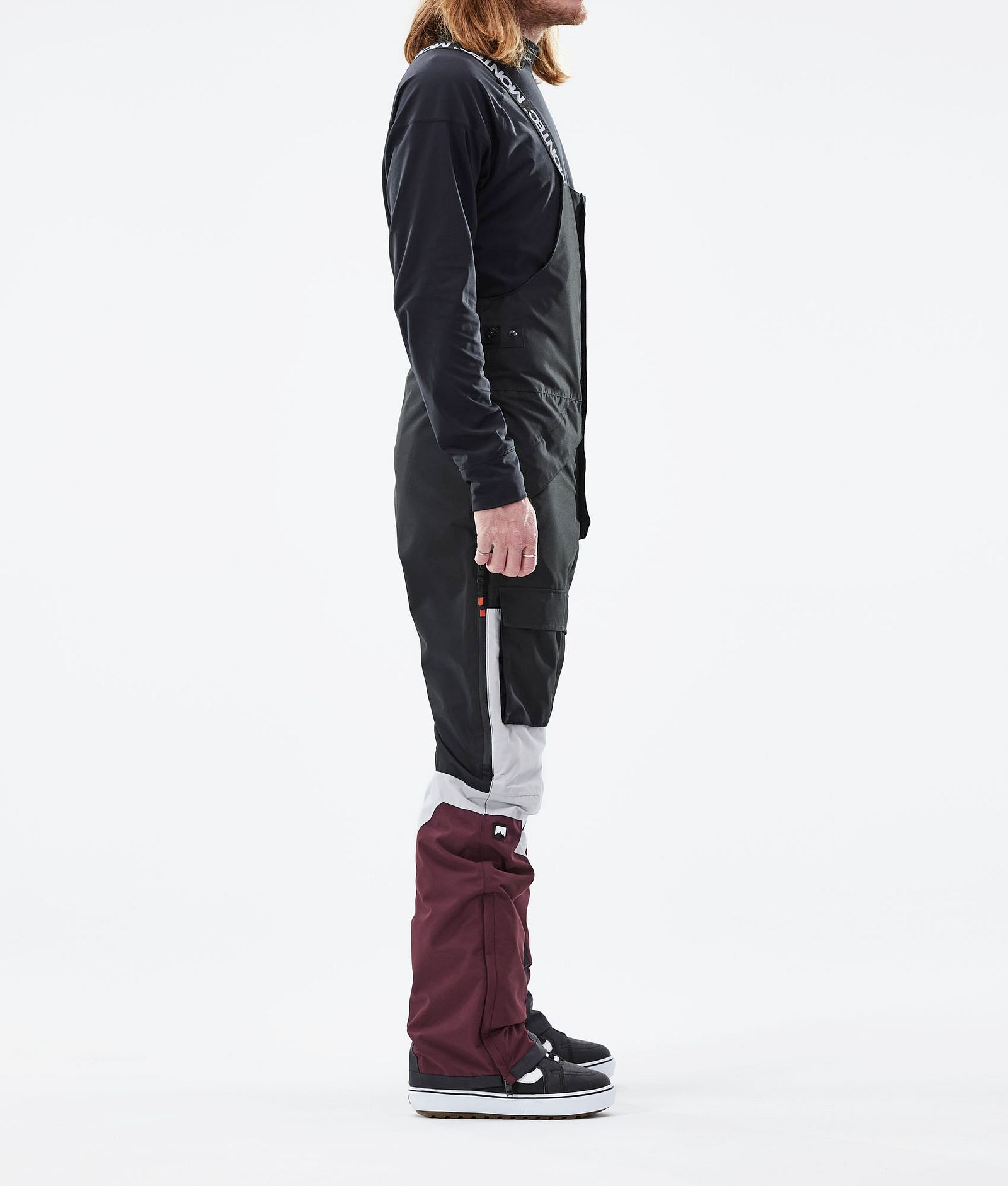 Montec Fawk 2021 Pantaloni Snowboard Uomo Black/Light Grey/Burgundy, Immagine 2 di 6