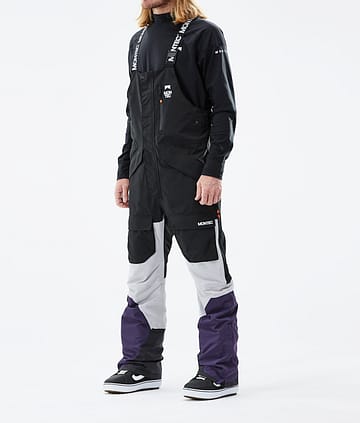 Montec Fawk 21 Kalhoty na Snowboard Pánské Black/Light Grey/Purple