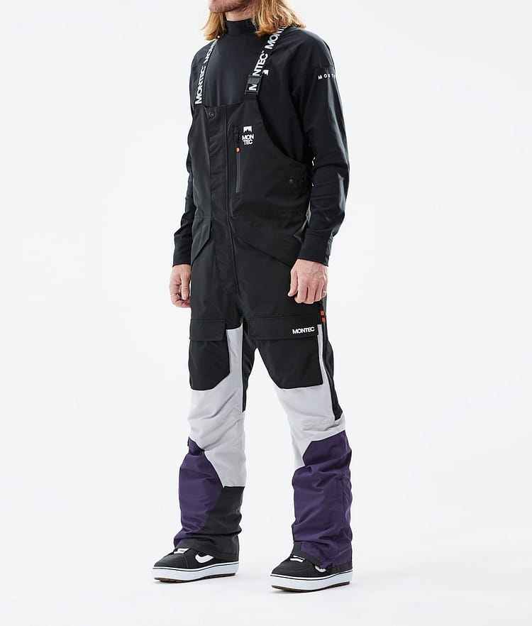 Montec Fawk 21 Kalhoty na Snowboard Pánské Black/Light Grey/Purple, Obrázek 1 z 6