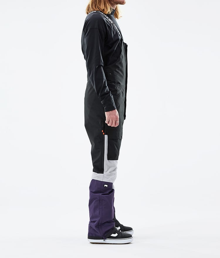 Montec Fawk 21 Kalhoty na Snowboard Pánské Black/Light Grey/Purple, Obrázek 2 z 6