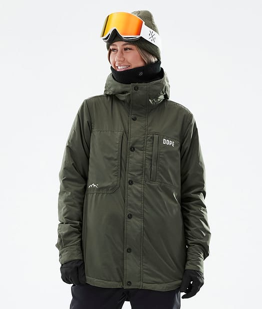 Dope Insulated W Chaqueta Capa Intermedia de Esquí Mujer Olive Green