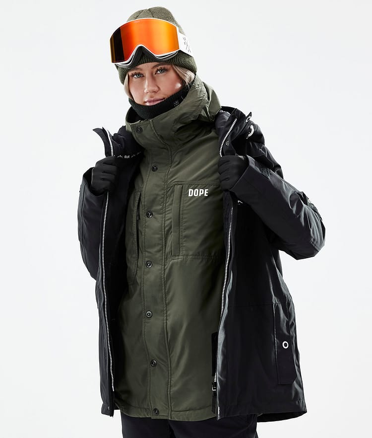 Dope Insulated W Chaqueta Capa Intermedia de Esquí Mujer Olive Green, Imagen 2 de 12