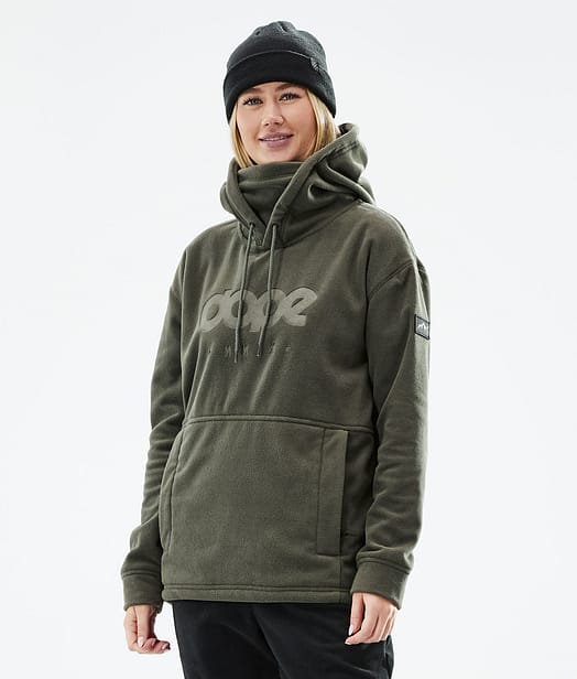 Dope Cozy II W 2021 Fleecová Mikina s Kapucí Dámské Olive Green