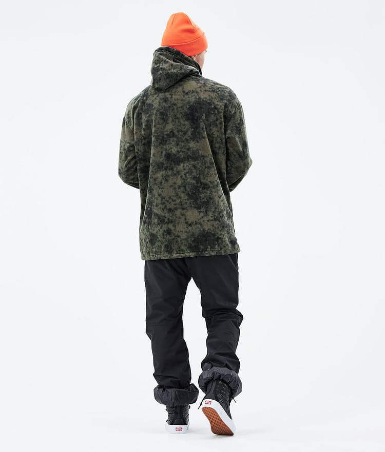 Montec Delta 21 Fleecová Mikina s Kapucí Pánské Olive Green Tiedye, Obrázek 5 z 7