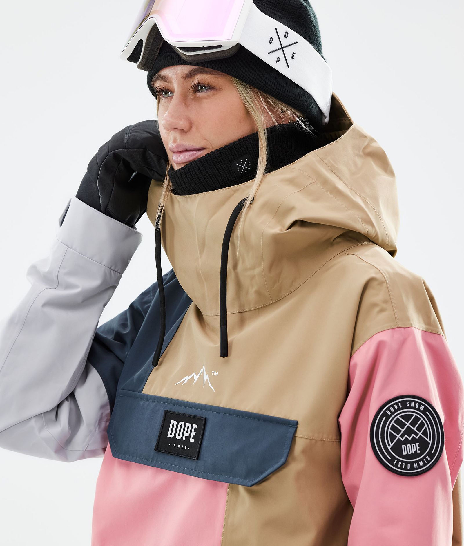 Dope Blizzard LE W Snowboardjakke Dame Limited Edition Patchwork Khaki, Billede 2 af 10