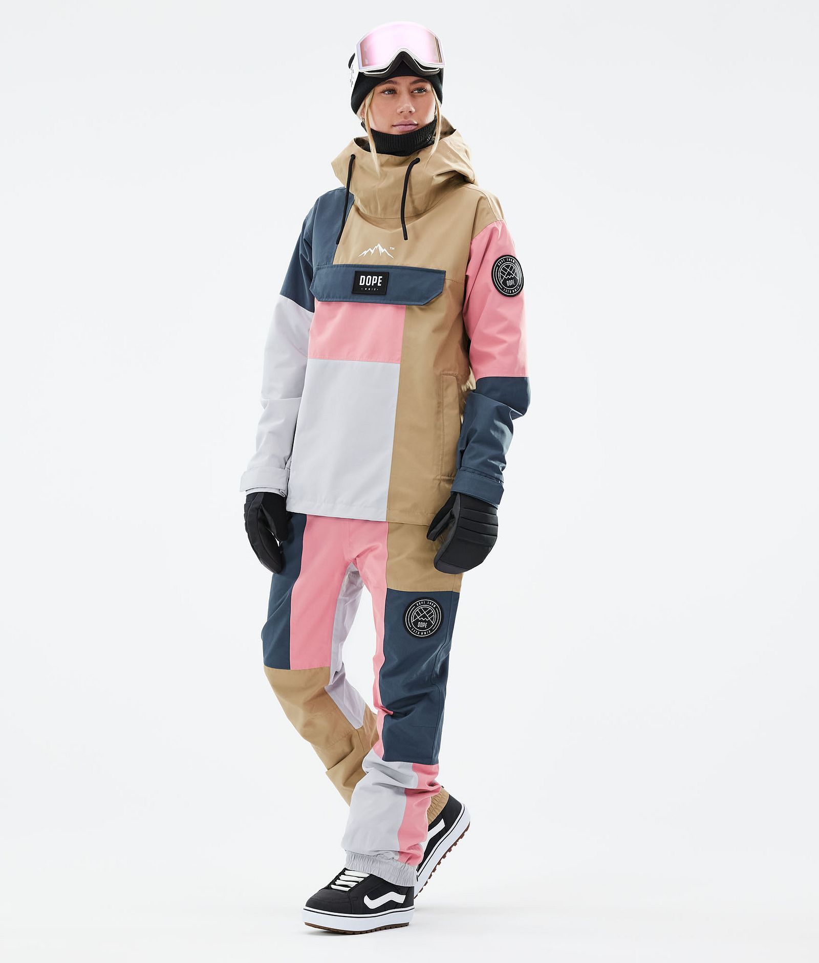 Dope Blizzard LE W Snowboardjakke Dame Limited Edition Patchwork Khaki, Billede 4 af 10