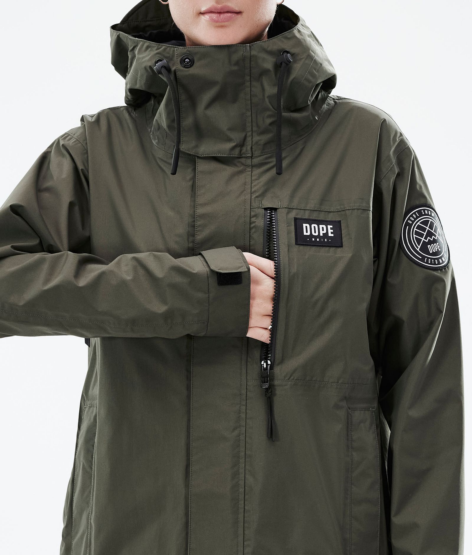 Dope Blizzard Light W Full Zip Veste Randonnée Femme Olive Green, Image 9 sur 10
