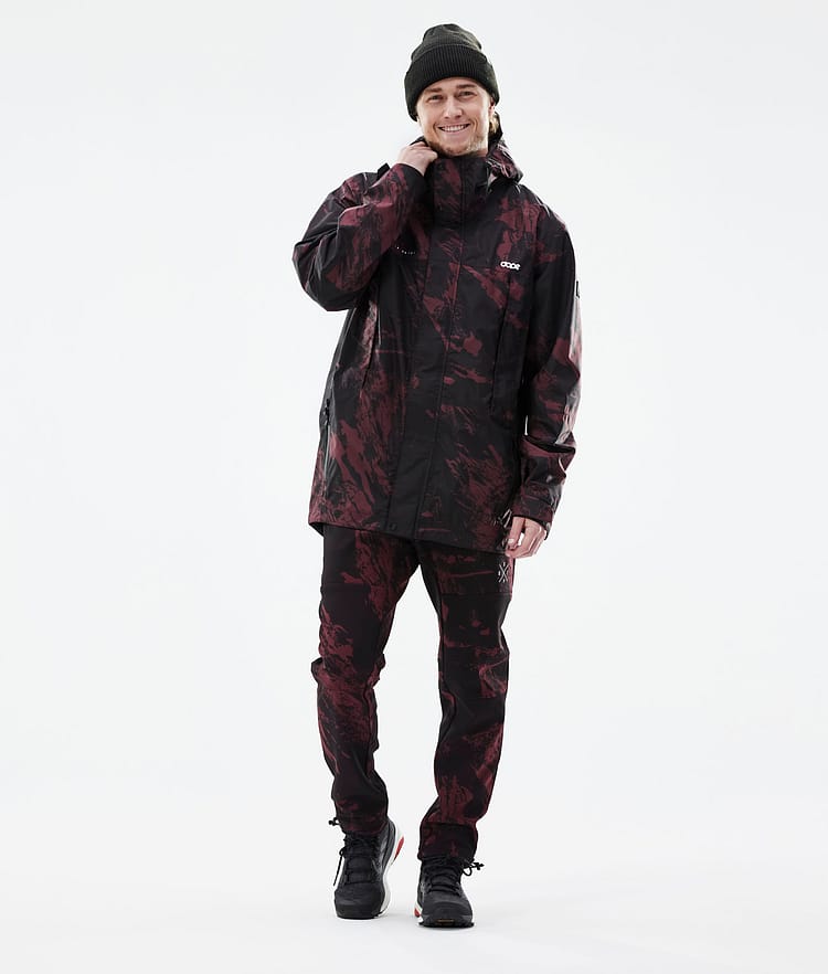 Dope Nomad Pantaloni Outdoor Uomo Paint Burgundy