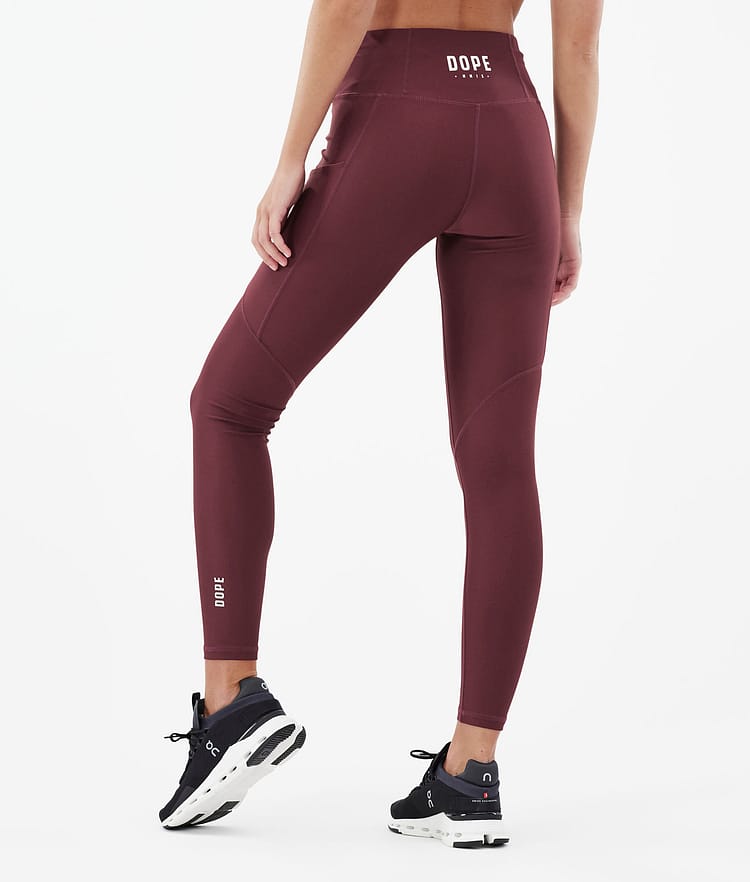 Dope Lofty Tech Leggings Dames Burgundy, Afbeelding 2 van 8