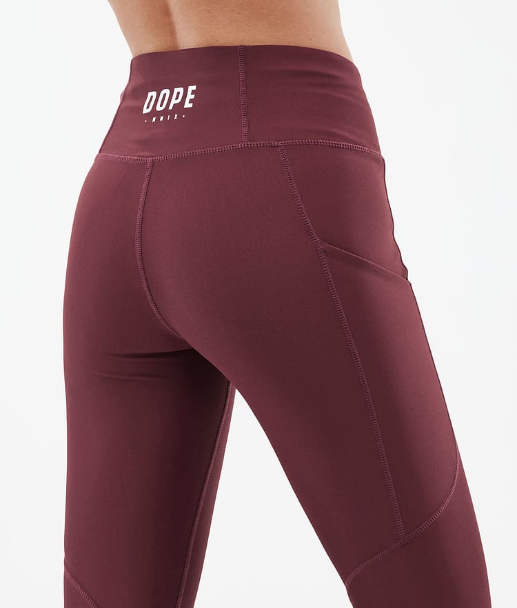 Dope Lofty Tech Leggings Dames Burgundy, Afbeelding 7 van 8