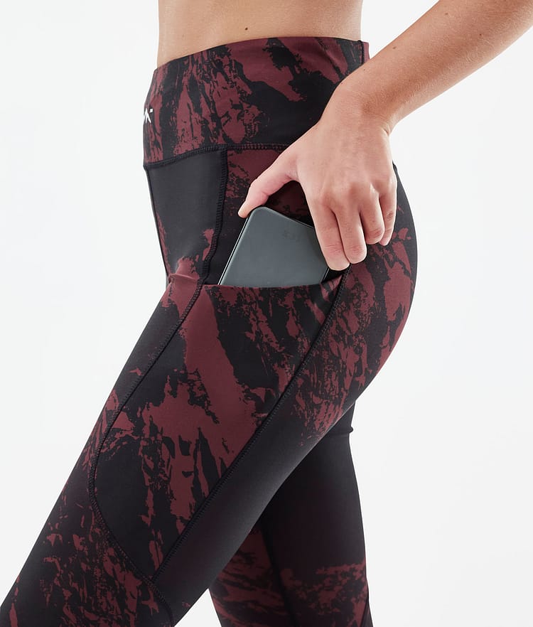 Dope Lofty Tech Legginsy Kobiety Paint Burgundy