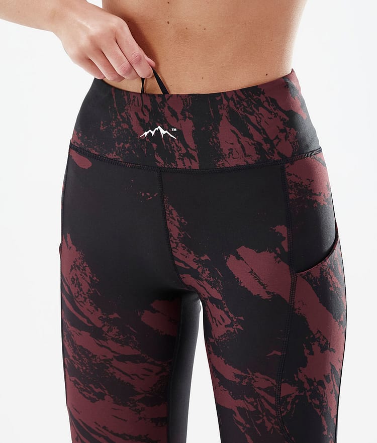 Dope Lofty Tech Legginsy Kobiety Paint Burgundy