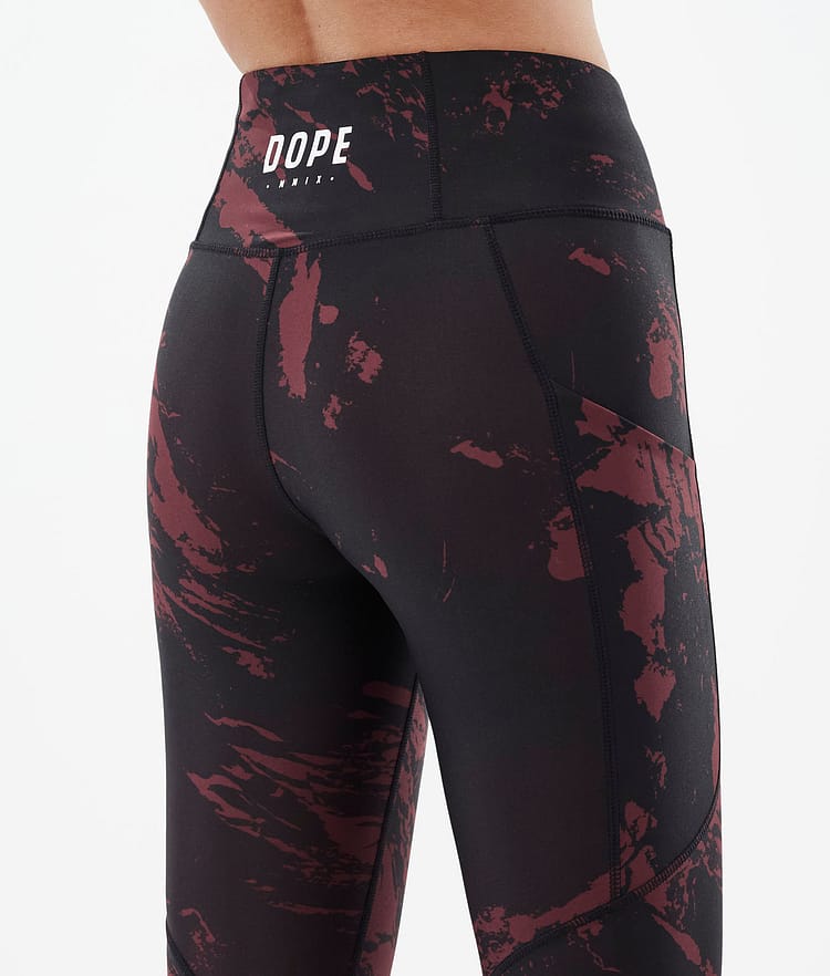 Dope Lofty Tech Legginsy Kobiety Paint Burgundy