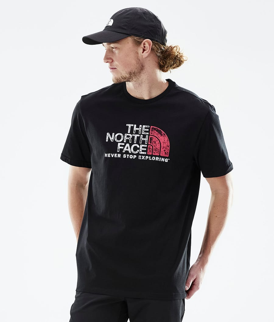 The North Face Rust 2 T-shirt Heren Tnf Black/Brilliant Coral