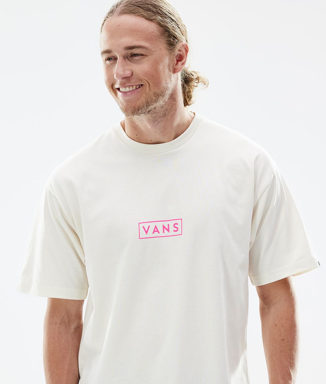 Vans Classic Easy Box T-shirt Heren Antique White/Pink Glo