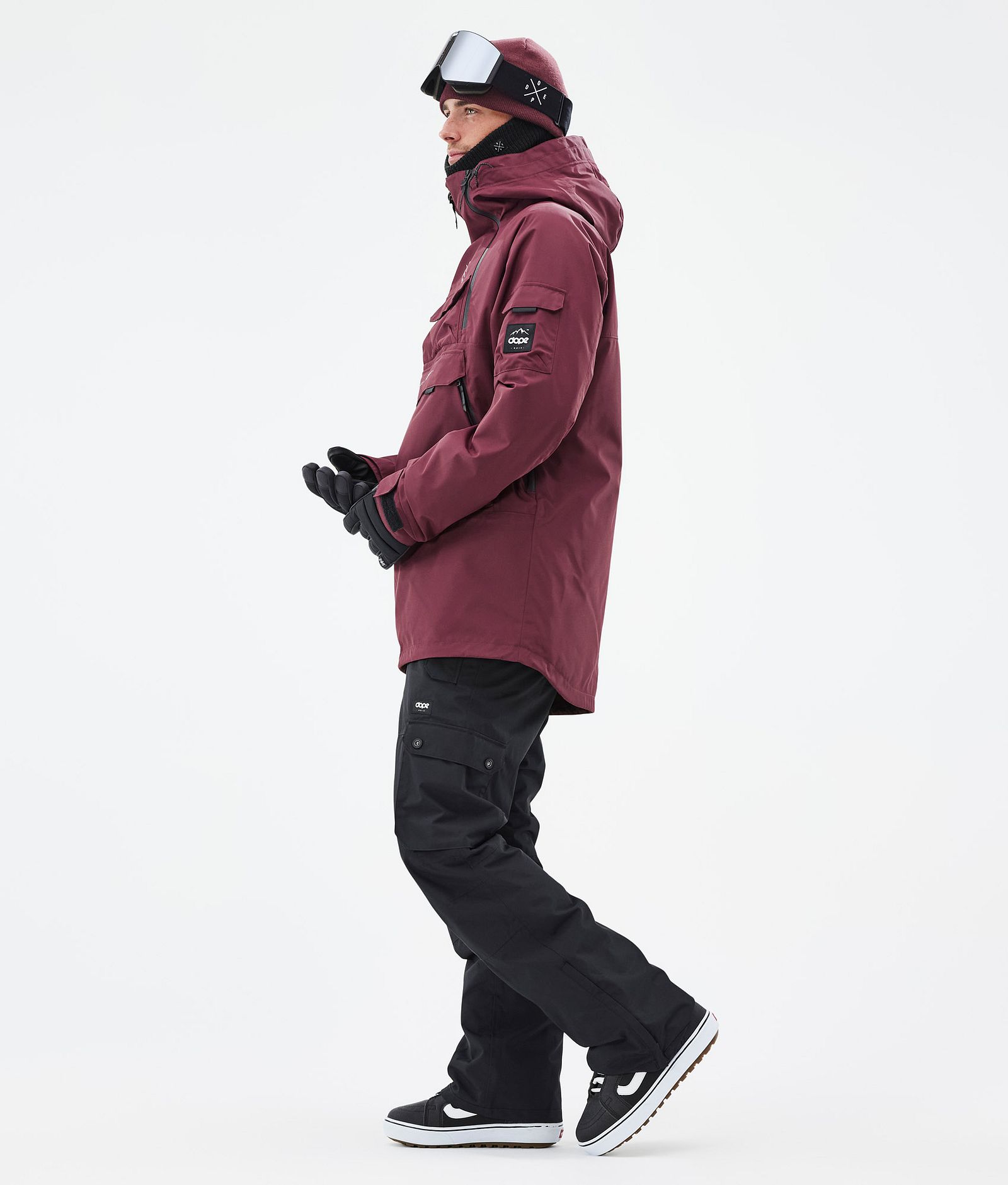 Dope Akin Snowboard Jacket Men Burgundy Renewed