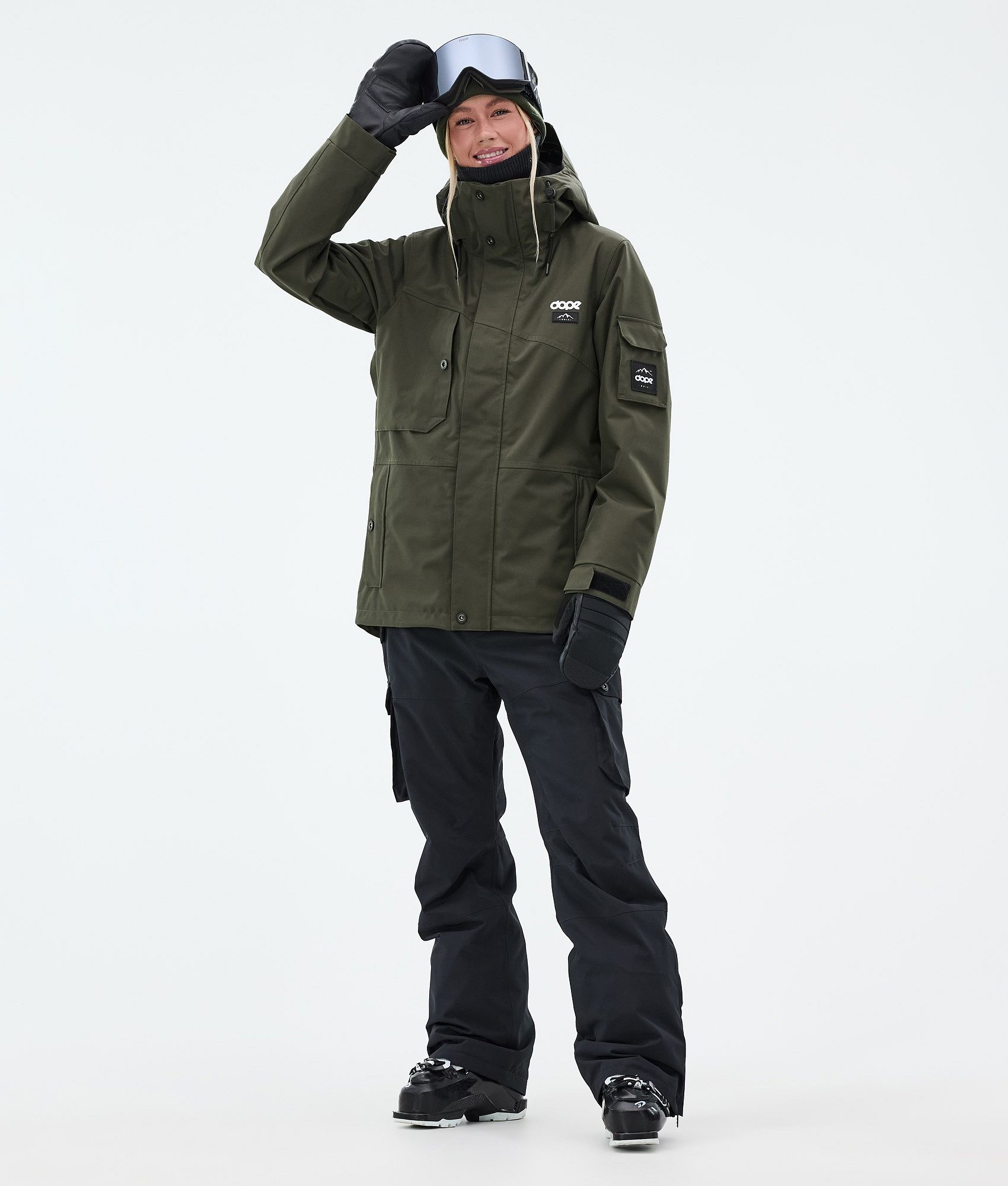 Dope Adept W/Iconic W Outfit Narciarski Kobiety - Olive Green/Blackout