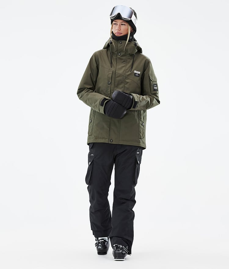 Dope Adept W Veste de Ski Femme Olive Green/Black