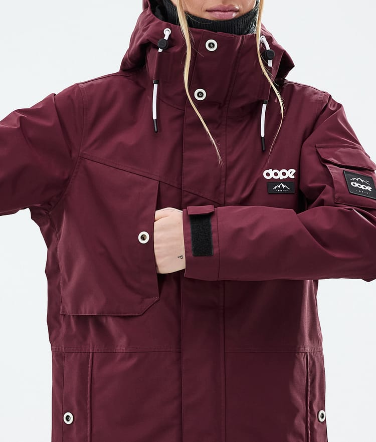 Dope Adept W Snowboard Jacket Women Burgundy Renewed, Image 9 of 10