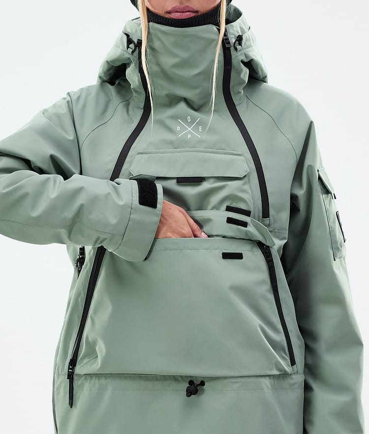 Dope Akin W Giacca Snowboard Donna Faded Green, Immagine 9 di 10
