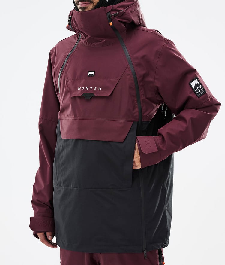 Montec Doom Veste Snowboard Homme Burgundy/Black, Image 8 sur 11