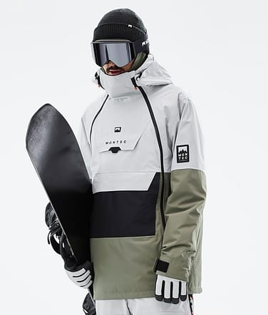 Montec Doom Kurtka Snowboardowa Mężczyźni Light Grey/Black/Greenish