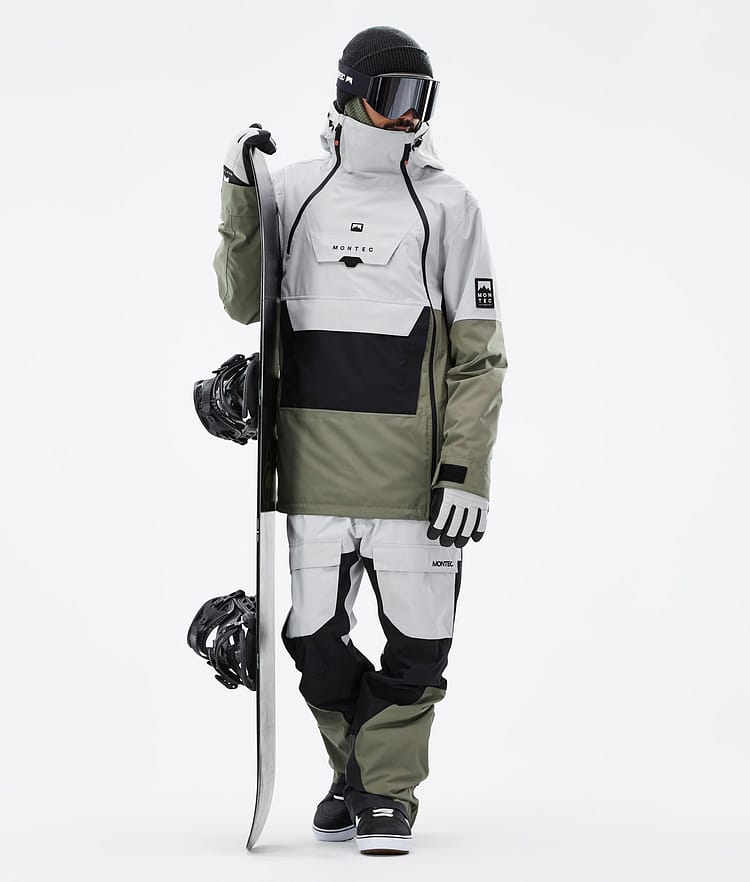 Montec Doom Veste Snowboard Homme Light Grey/Black/Greenish, Image 3 sur 11