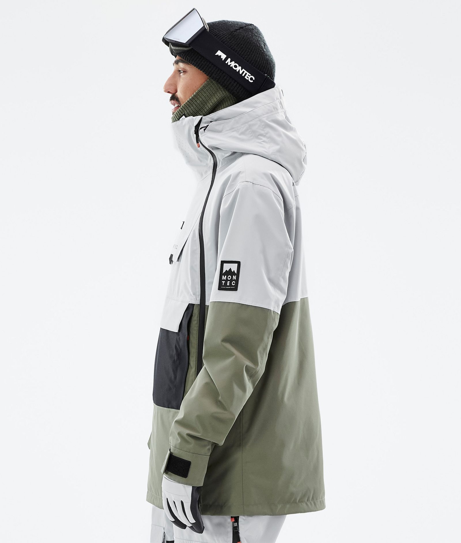 Montec Doom Veste Snowboard Homme Light Grey/Black/Greenish, Image 6 sur 11