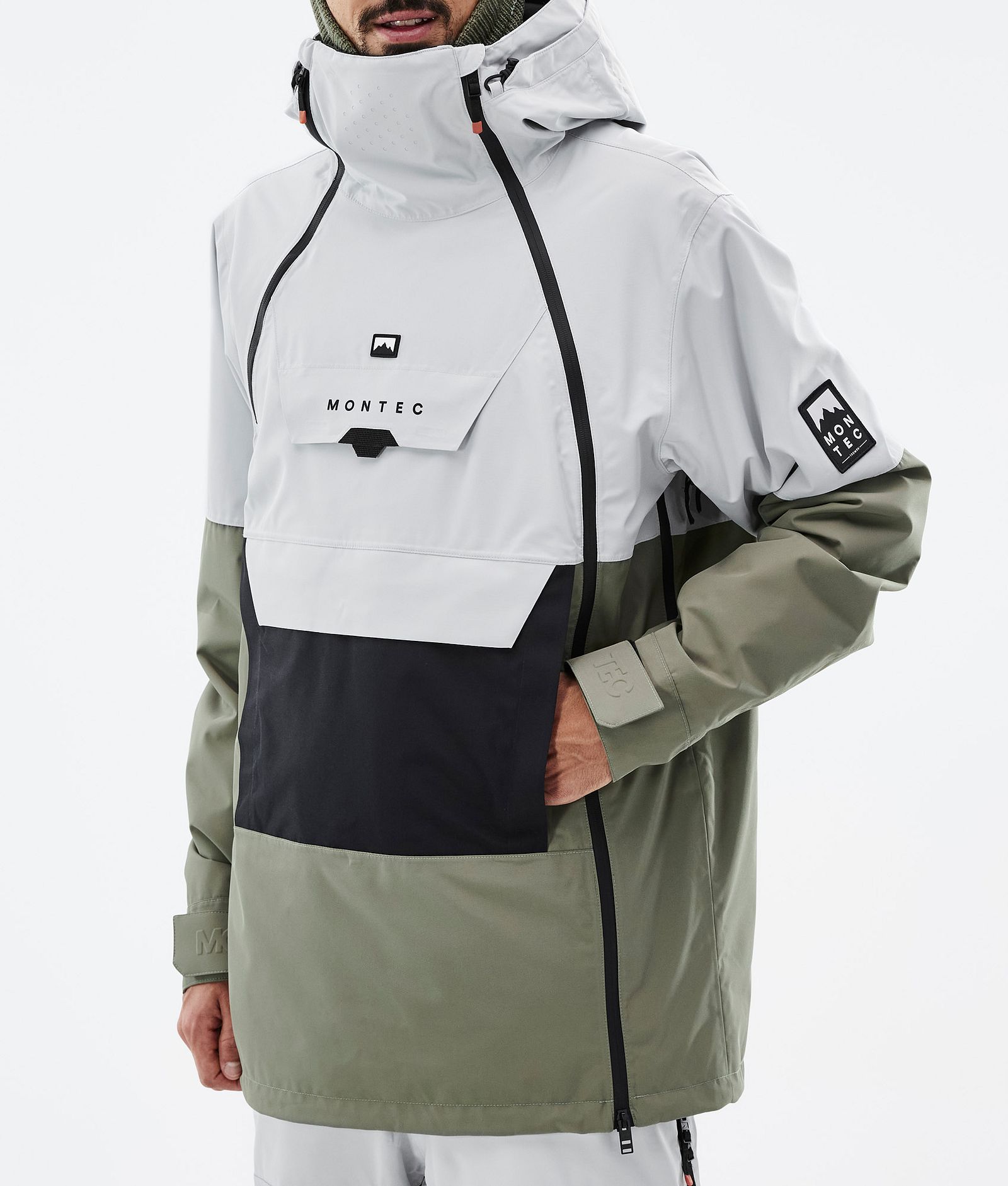 Montec Doom Snowboard jas Heren Light Grey/Black/Greenish
