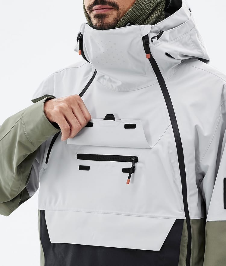 Montec Doom Snowboard Jacket Men Light Grey/Black/Greenish, Image 10 of 11
