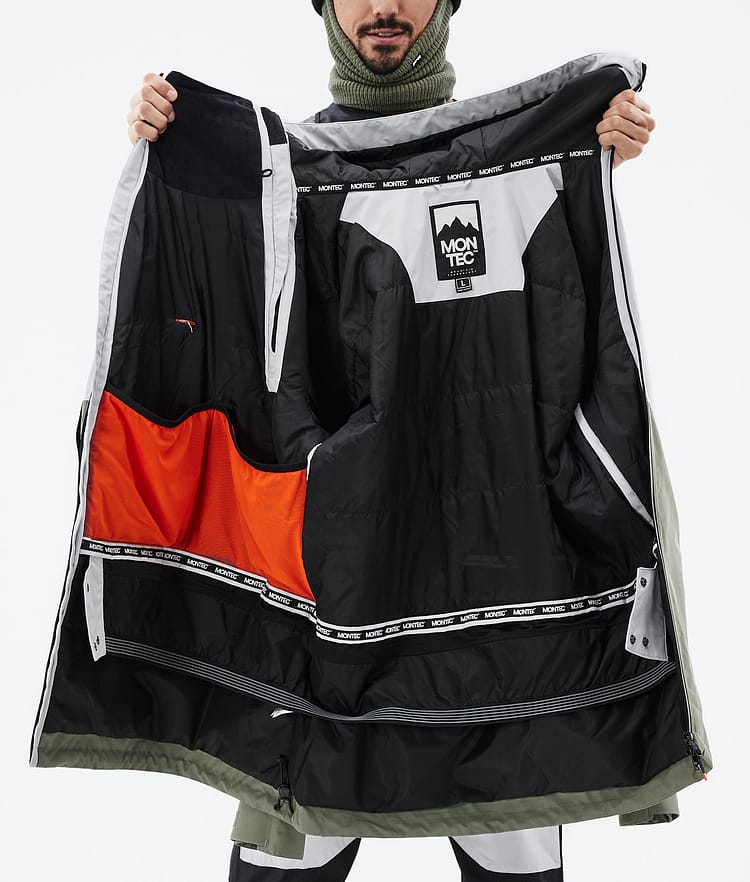 Montec Doom Snowboard Jacket Men Light Grey/Black/Greenish, Image 11 of 11