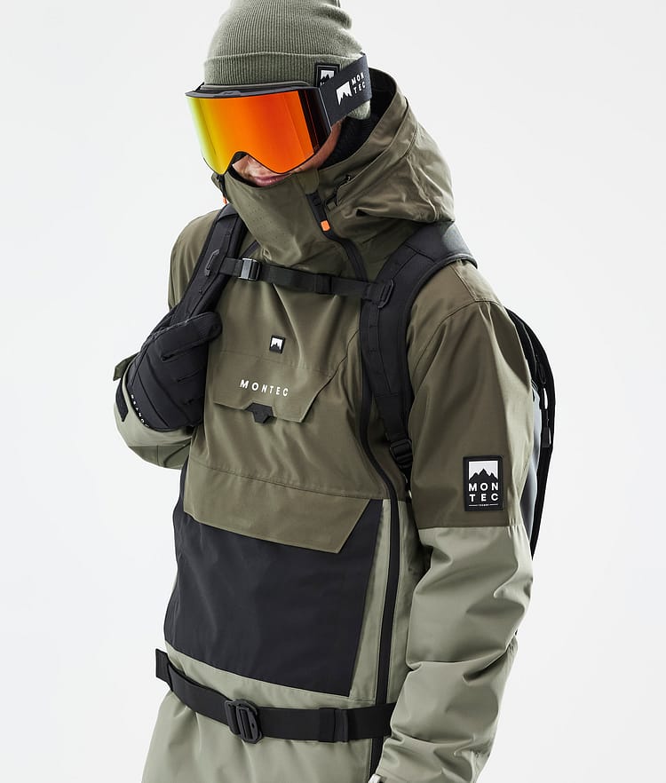 Montec Doom Kurtka Snowboardowa Mężczyźni Olive Green/Black/Greenish