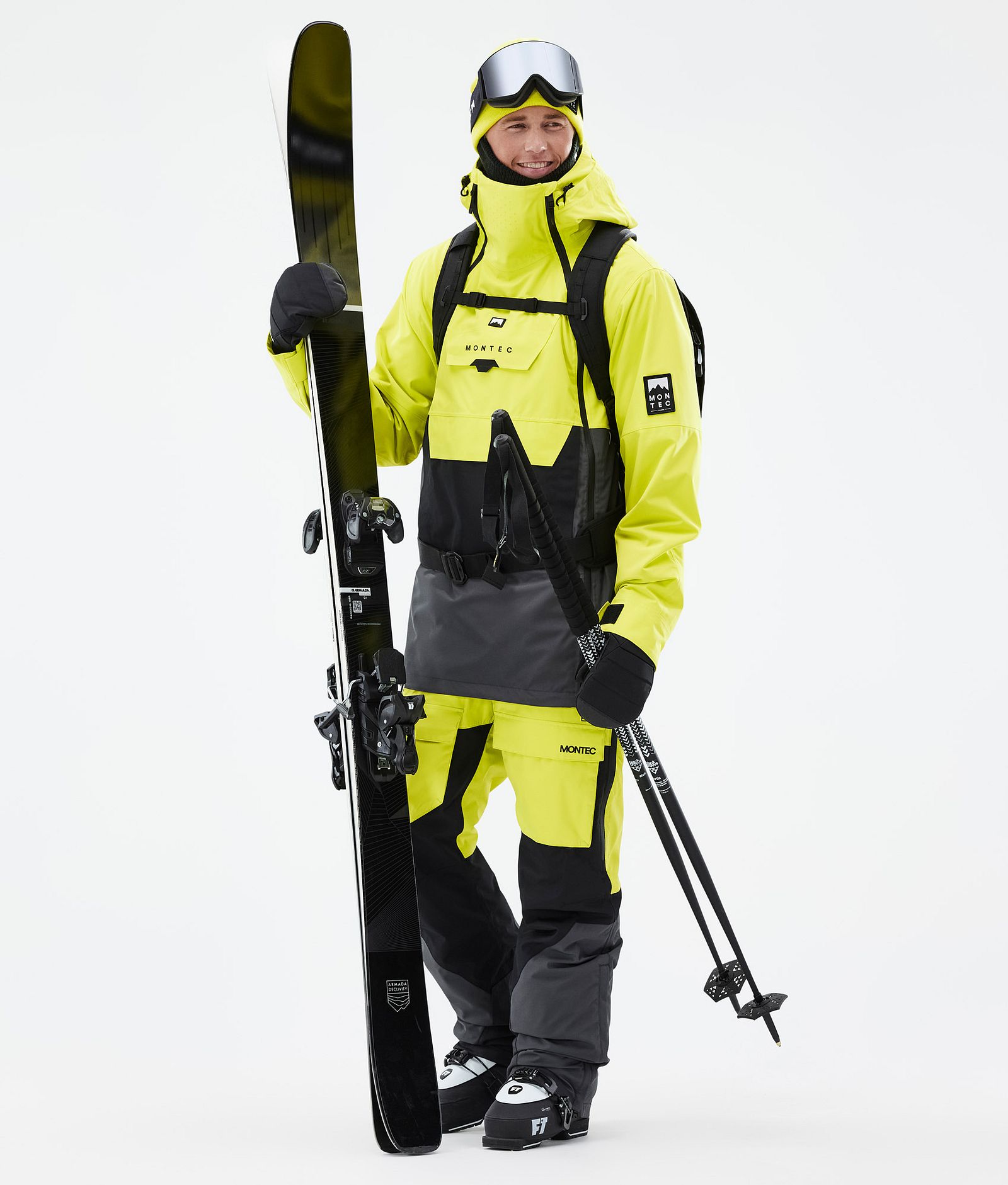 Montec Doom Veste de Ski Homme Bright Yellow/Black/Phantom, Image 3 sur 11