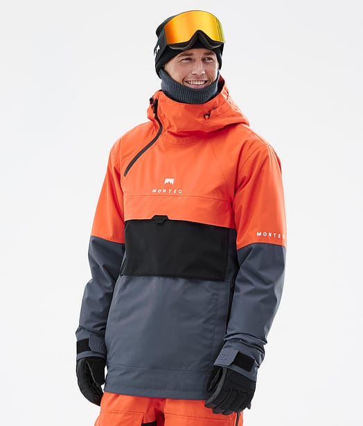 Montec Dune Kurtka Snowboardowa Mężczyźni Orange/Black/Metal Blue