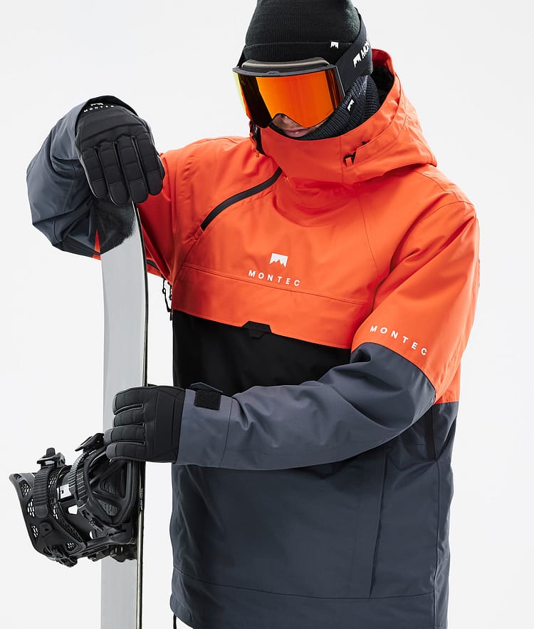 Montec Dune Veste Snowboard Homme Orange/Black/Metal Blue, Image 2 sur 9