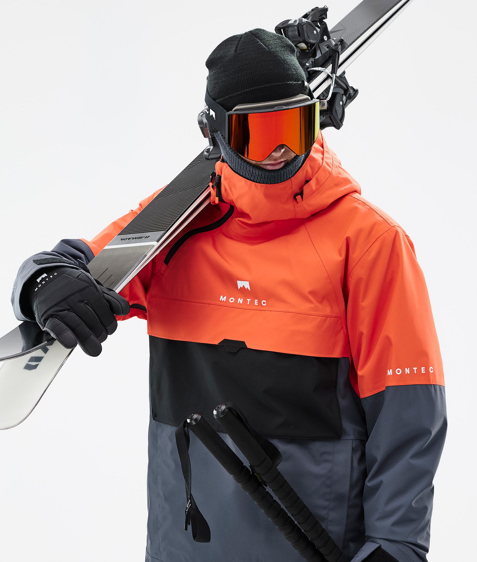 Montec Dune Veste de Ski Homme Orange/Black/Metal Blue, Image 2 sur 9