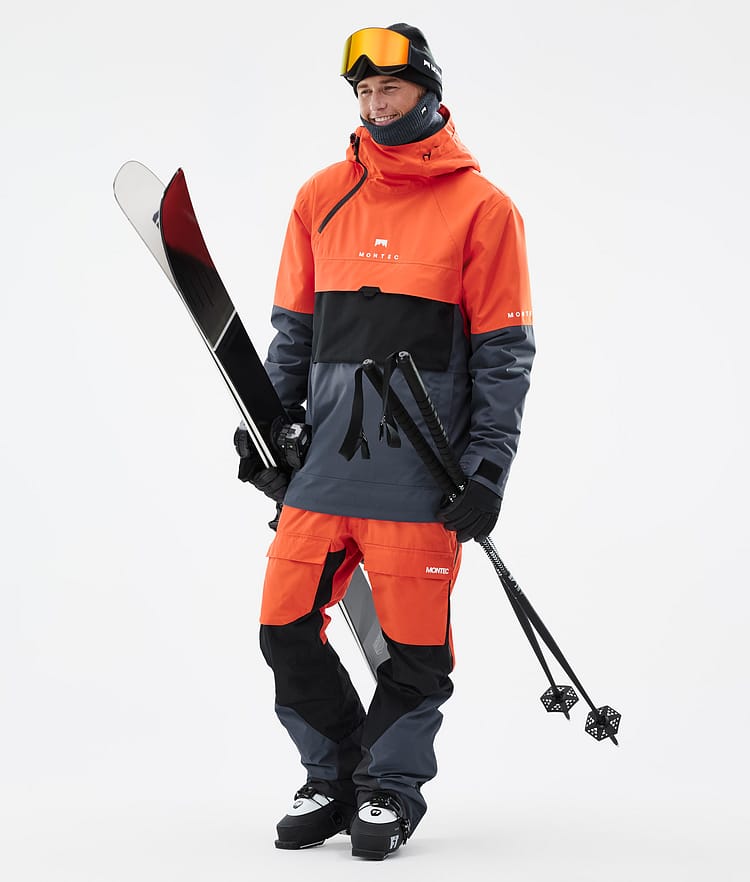 Montec Dune Veste de Ski Homme Orange/Black/Metal Blue, Image 3 sur 9