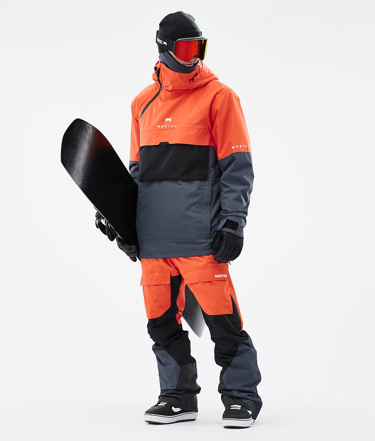 Montec Dune Snowboardjakke Herre Orange/Black/Metal Blue, Billede 3 af 9