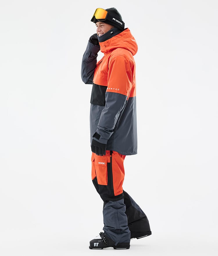 Montec Dune Veste de Ski Homme Orange/Black/Metal Blue, Image 4 sur 9